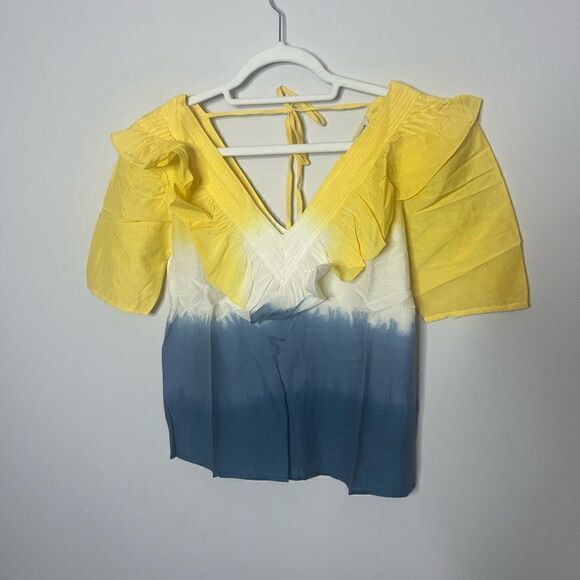 St Roche Sabina top in yellow/ blue New - Picture 3 of 8